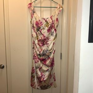 Satin, fitted Cocktail Dress. Mid/knee length